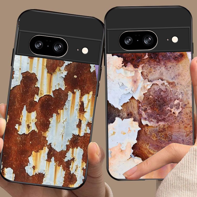 Google Pixel 9 - Funda de cristal negro con textura