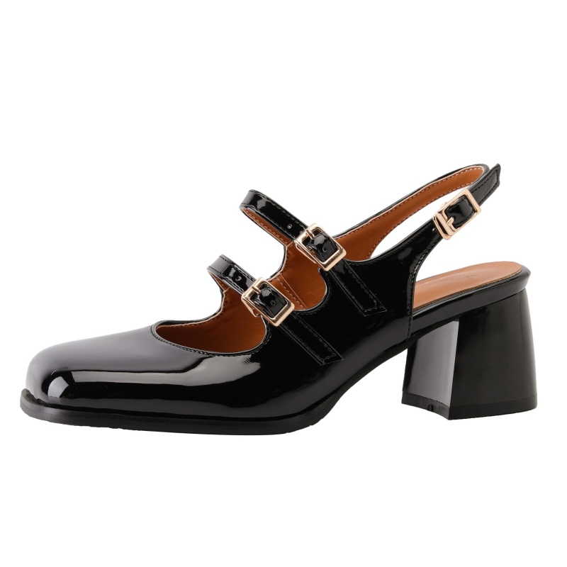 Leather Classic Strap - Zapatos elegantes de tacón alto para