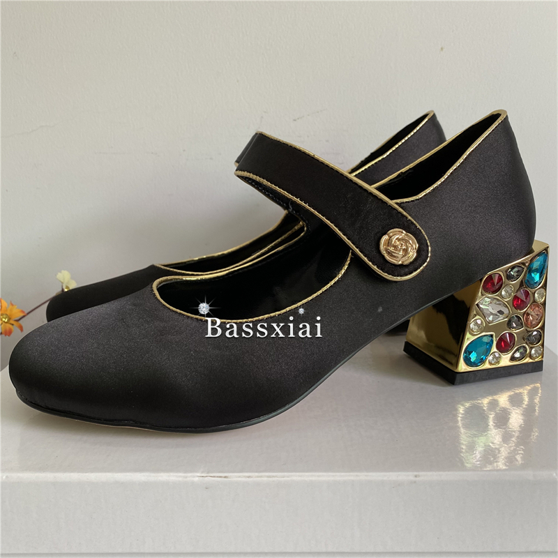 Zapatos de tacón alto cuadrado - Leather Classic Strap reseña y precio