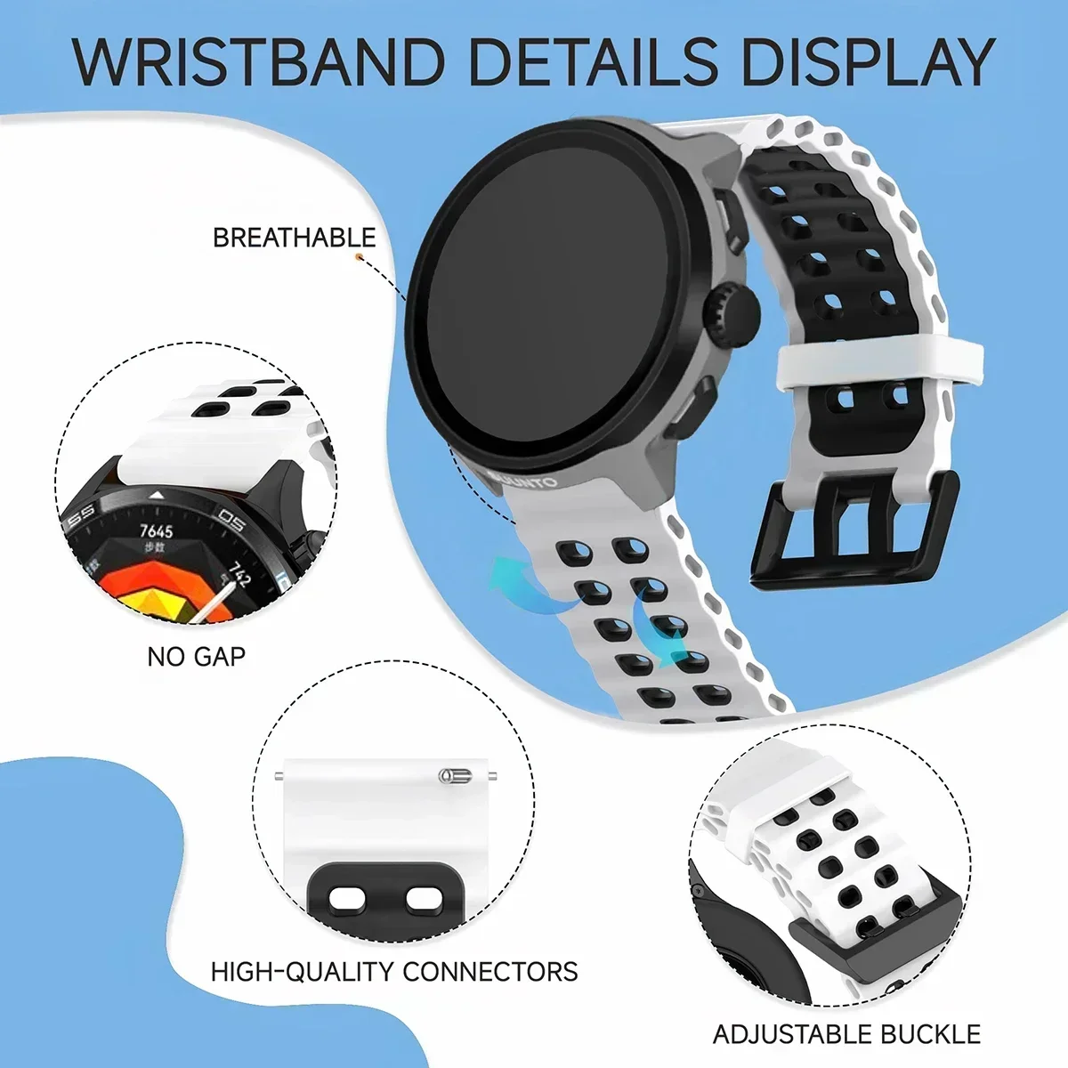 Correa de silicona transpirabl - Motorola Smartwatch Accessories reseña y precio